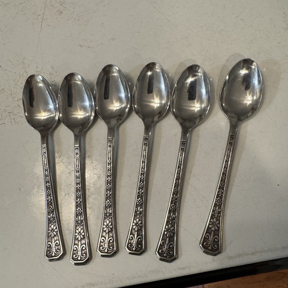 FLORENZ 8 Petal 6 pc Dinner Spoons‎ Interpur Stainless Japan